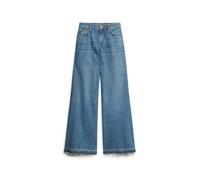 Wide flared jeans with raw edges for women Superdry Bleu 30x30