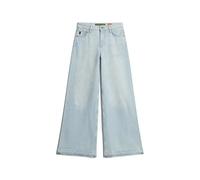 Wide flared jeans with raw edges for women Superdry Bleu 32x30