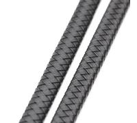 Wide Flat Leather Cord 0.5/1 Meter Vintage Black Brown Genuine Braided Leather Cords 8mm 10mm 12mm Flat Leather Cord For Bracelet Jewelry Making. (Color : Black, Size : 8mm- 1meter)