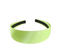 Wide Flat Very Strong 4cm Plain Simple Blank Satin DIY Millinery Hatinator Big Fascinator Fastener Long Thick Hair Accessories Headband Crafts Alice Band Woman (Pale Lime)