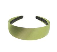 Wide Flat Very Strong 4cm Plain Simple Blank Satin DIY Millinery Hatinator Big Fascinator Fastener Long Thick Hair Accessories Headband Crafts Alice Band Woman (Olive Green)