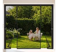 Wide Fly Screen for Double Doors Black 145x250cm Perfect for Double Doors, Patio and French Modern Homes with Big Glass and Open-Plan layouts