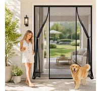 Wide Fly Screen for Double Doors Black 270x230cm Enjoy a Cool Breeze Without the Worry of Mosquitoes Fresh Air in, Bugs Out