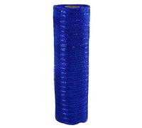 Wide Foil Deco Poly Mesh Ribbon 25cm x 9.1 Meters (Navy, Navy foil)