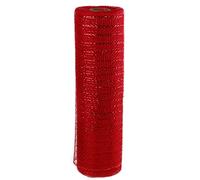 Wide Foil Deco Poly Mesh Ribbon 25cm x 9.1 Meters (Red, Red foil)