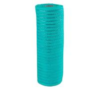 Wide Foil Deco Poly Mesh Ribbon 25cm x 9.1 Meters (Turquoise, Turquoise Foil)