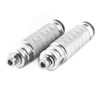 Wide Footpegs 2Pcs Pedal Of The Rear Seat Motorcycle Rearset Footrests Foot Rest Pegs Rests Motorbike Footpegs Thread Set CNC Foot Pegs(Silver)