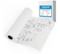 Wide Format Paper Rolls 24" x 150'，Plotter Paper for CAD Printing on Wide Format Ink Jet Printers，1 CAD Bond Rolls with 2 in Core