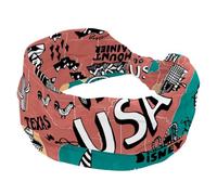 Wide Hairband, USA Map Places of Interest Women's Headband, Elastic Non-Slip Headband, Twist Knotted Sport Workout Head Wrap, Hair Accessories