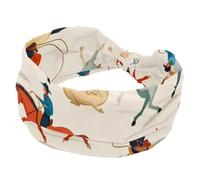 Wide Hairband Yoga Workout Sport Headband, Twisted Knot Turban Hair Wrap, West Wild Cowboys Men Vintage Pattern Stretchy Headbands for Women Girls Ladies