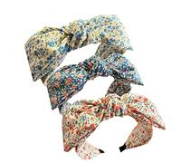 Wide Headband for Women Fabric Hair Band Alice Band Elastic ladies headbands Hair Accessories for Women and Girl (WidFlowerBow2)