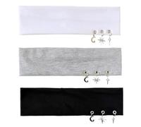 Wide Headbands for Women 3 Piece with Star and Moon Pendant Headwear