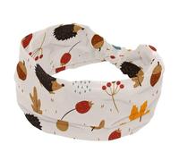 Wide Headbands for Women Autumn Leaf Cute Hedgehog Mushroom Elastic Turban Headband Non Slip Hair band, Sweat Workout Head Bands Fashion Head Wraps Hair Accessories