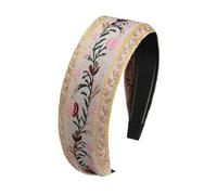 Wide Headbands for Women, Bohemian Headbands for Women - Boho Floral Embroidered Headband - Ethnic Style Headpiece Hair Accessories for Girls Fits Most Hair Styles