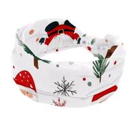 Wide Headbands for Women Christmas Tree Santa Claus Snowflake White Yoga Workout Sweat Headbands Elastic No Slip Hair Bands Twisted Knot Headwraps