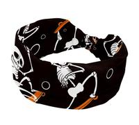 Wide Headbands for Women, Elastic Head Bands, Non Slip Hairband, Halloween Skeletons Skateboard Turban Headband for Workout， Yoga， Sport， Running