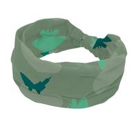 Wide Headbands for Women Fighter Planes Pattern Green Cloud Elastic Turban Headband Non Slip Hair Band, Sweat Workout Head Bands Fashion Head Wraps Hair Accessories