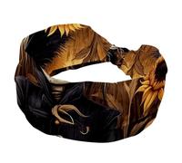 Wide Headbands for Women Halloween Scarecrow Elastic No Slip Hair Bands Twisted Knot Headwraps Sweat Headbands for Yoga Workout