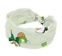 Wide Headbands for Women, Happy St Patrick Lucky Green Clover Non Slip Workout Headband, Elastic Hair Bands, Sweat Yoga Hairband, Knotted Head Wraps for Girl Ladies