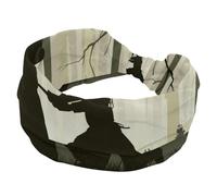 Wide Headbands for Women Japanese Kendo Fight Forest Elastic Turban Headband Non Slip Hair Band, Sweat Workout Head Bands Fashion Head Wraps Hair Accessories