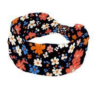 Wide Headbands for Women Little Flower Pattern Elastic No Slip Hair Bands Twisted Knot Headwraps Sweat Headbands for Yoga Workout