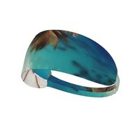 Wide Headbands for Women Men - Caribbean Islands Print Head Tie/Elastic Sports Hairbands, for Workout Running
