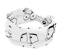 Wide Headbands for Women Non Slip Different Expressions on Human Face with Words Workout Headband Elastic Hair Bands Sweat Yoga Hairband Knotted Head Wraps for Girl Ladies