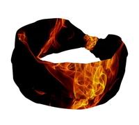 Wide Headbands for Women Non Slip, Fire Chinese Yin Yang Abstract Workout Headband, Elastic Hair Bands, Sweat Yoga Hairband, Knotted Head Wraps for Girl Ladies