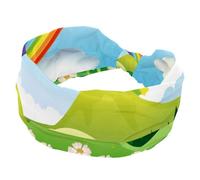 Wide Headbands for Women Non Slip, Forest Rainbow Scene Workout Headband, Elastic Hair Bands, Sweat Yoga Hairband, Knotted Head Wraps for Girl Ladies
