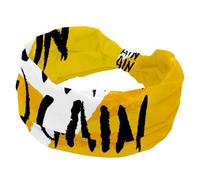 Wide Headbands for Women Non Slip, No Pain No Gain Yellow Workout Headband, Elastic Hair Bands, Sweat Yoga Hairband, Knotted Head Wraps for Girl Ladies