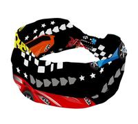 Wide Headbands for Women Non Slip, Speed Racer Colorful Car Workout Headband, Elastic Hair Bands, Sweat Yoga Hairband, Knotted Head Wraps for Girl Ladies