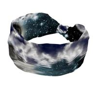 Wide Headbands for Women, Non Slip Sports Hair Bands, Stretchy Head Bands, Moon Yin Yang Fashion Wide Headband for Yoga, Workout, Daily