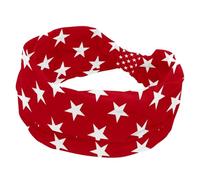 Wide Headbands for Women Non Slip, White Stars on Red Background Pattern Workout Headband, Elastic Hair Bands, Sweat Yoga Hairband, Knotted Head Wraps for Girl Ladies
