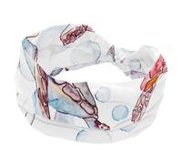 Wide Headbands for Women Ocean Sea Turtles Jellyfish Watercolor Elastic Turban Headband Non Slip Hair band, Sweat Workout Head Bands Fashion Head Wraps Hair Accessories