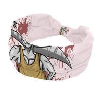 Wide Headbands for Women Rabbit Samurai Is Cool Elastic Turban Headband Non Slip Hair Band, Sweat Workout Head Bands Fashion Head Wraps Hair Accessories