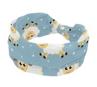 Wide Headbands for Women, Seamless Sweet-Dreams Sheep Funny Animal Elastic Head Bands, Non Slip Hairband, Turban Headband for Workout， Yoga， Sport， Running