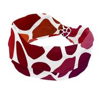 Wide Headbands for Women, Stretchy Head bands, Orange Purple Abstract Giraffe Skin Pattern Non Slip Sports Hair Bands, Fahion Wide Headband for Yoga, Workout, Daily Use