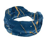 Wide Headbands for Women, Stretchy Thick Turban Non-Slip Accessories Bands for Workout Skincare Daily Use - Spring Pattern with Twigs and Night Moon
