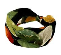 Wide Headbands for Women, Stretchy Thick Turban Non-Slip Accessories Bands for Workout Skincare Daily Use - Tropical Citrus Fruits Seamless Pattern