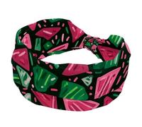 Wide Headbands for Women, Stretchy Thick Turban Non-Slip Accessories Bands for Workout Skincare Daily Use - Geometric Christmas Repeated Background