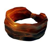 Wide Headbands, Hairbands for Women, Sunset on the Water Surface Stretchy Headband, Elastic Head Wrap Hair Accessories, Twisted Cross Hairband