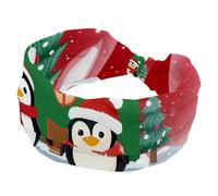 Wide Headbands, Soft Headband for Women, Penguin Christmas Tree inside the Crystal Ball Non Slip Workout Hairbands for Yoga Fitness Travel Gym, Hair Accessories