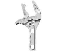 Wide Jaw Adjustable Wrench - Crescent Spanner for Strong Grip, Heavy Duty Design with Precision Function, Multi Tool for Pipe Faucet Bicycle Auto Brake Hydrant Valve, Silver Alloy Steel, Single Piece