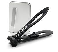 Wide Jaw Nail Clippers for Trimming Thick Toenail and Fingernails, includes Nano Fiber Nail File (LARGE, BLACK), 15mm Opening for Adult Hands and Feet, Manicure Set and Pedicure Kit, Men & Women