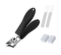 Wide Jaw Opening Anti-Splash Slanted Nail Clipper,Audientce Clippers, Angled Clippers for Thick Toenails, Curved Toenail Long Handle No Splash Fingernail (Black)