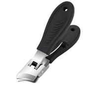 Wide Jaw Opening Anti-Splash Slanted Nail Clipper, Curved Angled Nail Clippers Stainless Steel, with Long Ergonomic Handle for Men Women