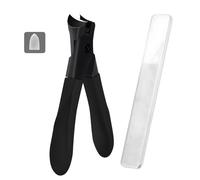 Wide Jaw Opening Anti-Splash Slanted Nail Clipper Wide Jaw Nail Clipper Anti Splash Oblique Curved Suitable for The Elderly with Thick Nails Comes with a Square Head Glass File (Black)