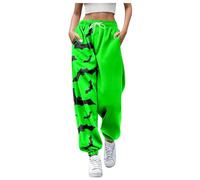 Wide Jogging Bottoms Women's Baggy Funny Pumpkin Skeleton Pattern Sports Trousers Women's Loose Fit Halloween Costume Loose Training Trousers with Pockets Fabric Trousers Leisure Trousers Y2k