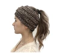 Wide Knitting Headband Winter Warm Ear Crochet Turban Solid Color Hair Accessories For Ladies Fashion Band Hairbands(Coffee)