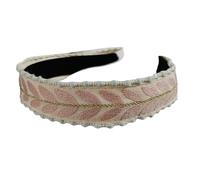 Wide Knotted Hairband With Leaf Embroidery Design Headband Soft Fabric Hair Decoration Fashion Headwear For Women Girls Nonslip Knot Hair Accessory